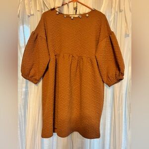 Simply Southern Textured Puff Sleeve Tunic in Rust
